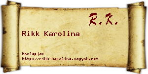 Rikk Karolina névjegykártya